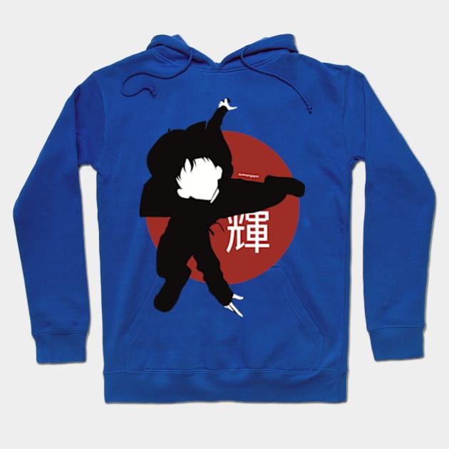 Z16 Zom 100 Bucket List of the Dead Key Visual Anime Cover Characters Akira Tendo Vintage Suunset Shadow Silhouette with Akira Japanese Kanji Zom100 Manga x Animangapoi September 2023 Hoodie by Animangapoi